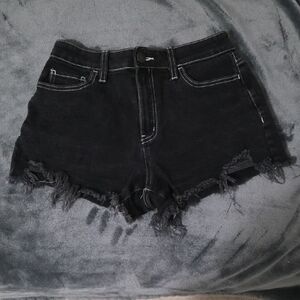 SO Women's Dark Denim Frayed Shorts